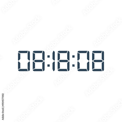 LED digital clock number for counter or calculator mockup design