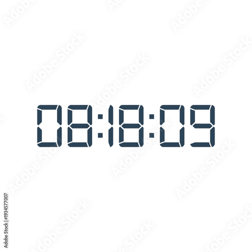 LED digital clock number for counter or calculator mockup design