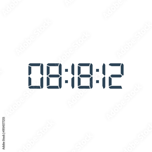 LED digital clock number for counter or calculator mockup design