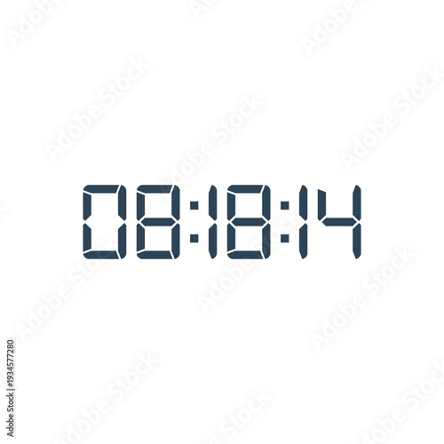 LED digital clock number for counter or calculator mockup design