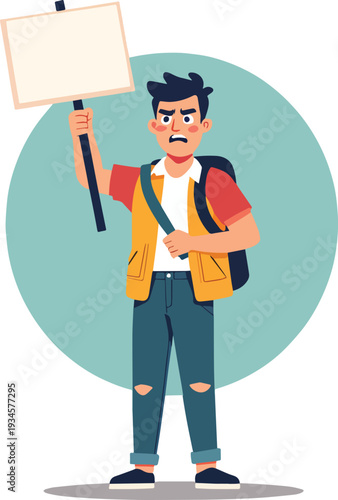 uomo che protesta manifestazione riunione politica azione vettoriale