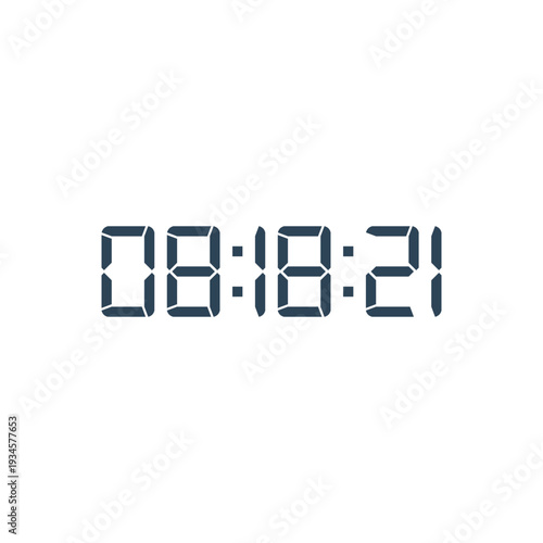 LED digital clock number for counter or calculator mockup design