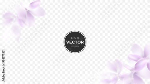 Delicate pastel floral design template with soft purple accents.