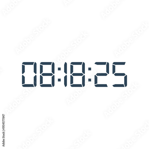 LED digital clock number for counter or calculator mockup design