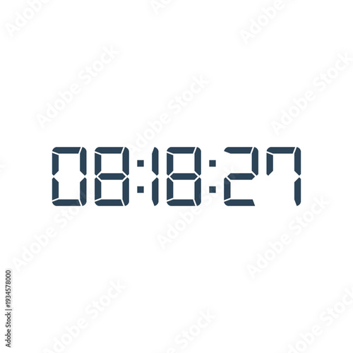 LED digital clock number for counter or calculator mockup design
