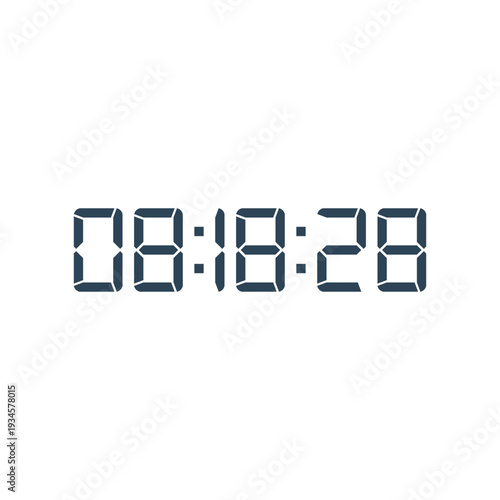 LED digital clock number for counter or calculator mockup design