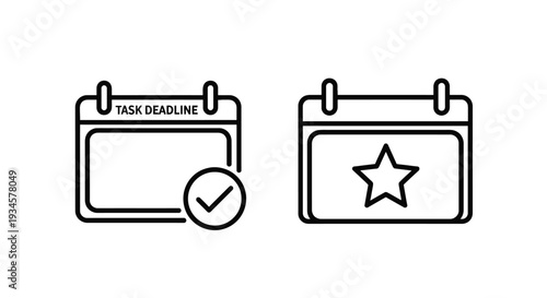 Calendar Icons: Task Deadline and Starred Event Reminders