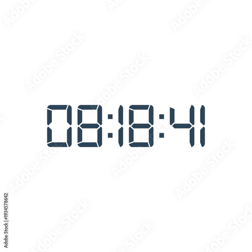 LED digital clock number for counter or calculator mockup design