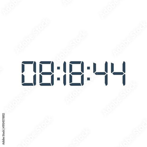 LED digital clock number for counter or calculator mockup design