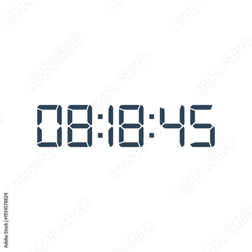 LED digital clock number for counter or calculator mockup design