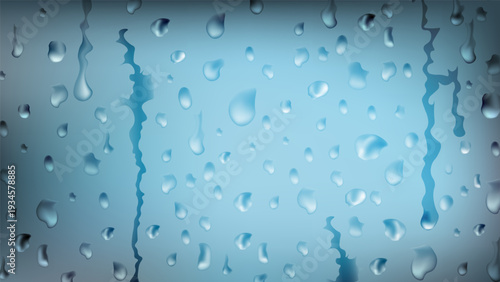 Close-up of water droplets on a blue surface creating a refreshing mood.