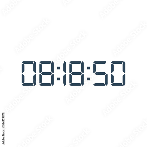 LED digital clock number for counter or calculator mockup design
