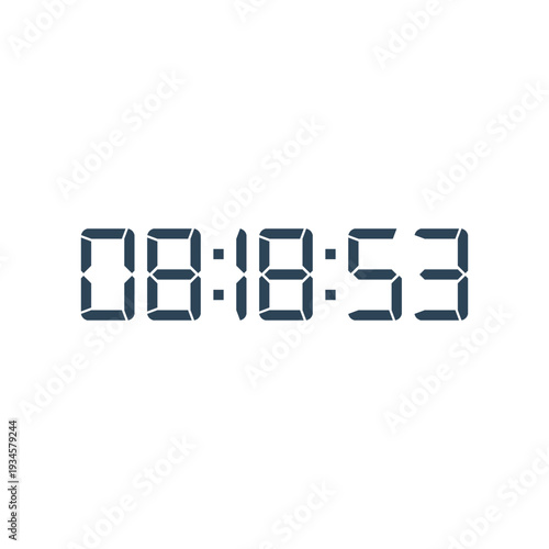 LED digital clock number for counter or calculator mockup design