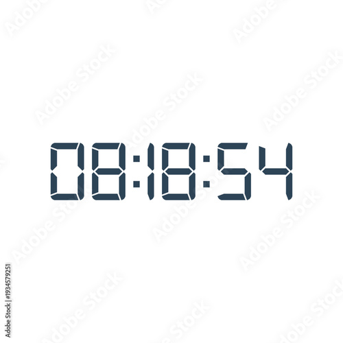 LED digital clock number for counter or calculator mockup design