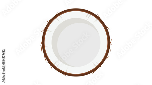 Coconut cut in half and showing the core inside