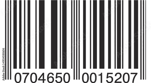 Modern Barcode Vector Illustration Representing Identification Numbers, Product Scanning, and Retail Industry Technology for Commerce, Inventory Management, Data Tracking, and Digital Business Applica