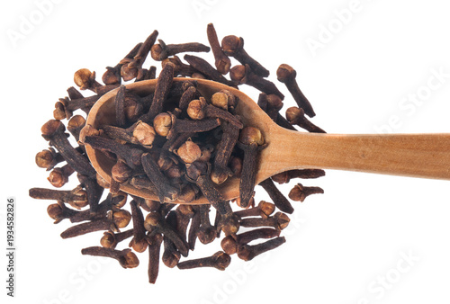 Cloves spice isolated on white background.