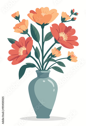 vaso di fiori misti vettoriale	
