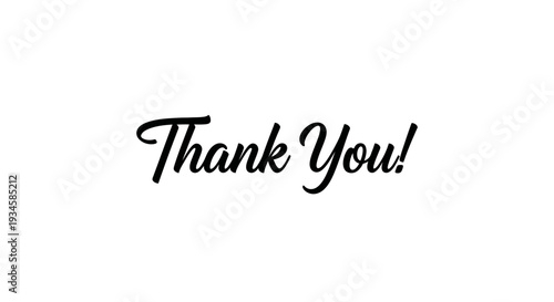 Modern Thank You Calligraphy Lettering with Underline on an Isolated White Background