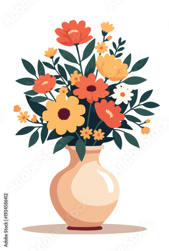 vaso di fiori misti vettoriale	
