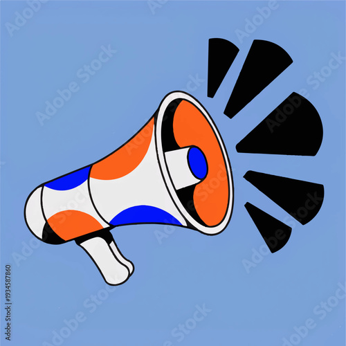 Minimal Pop Art Megaphone Marketing Concept