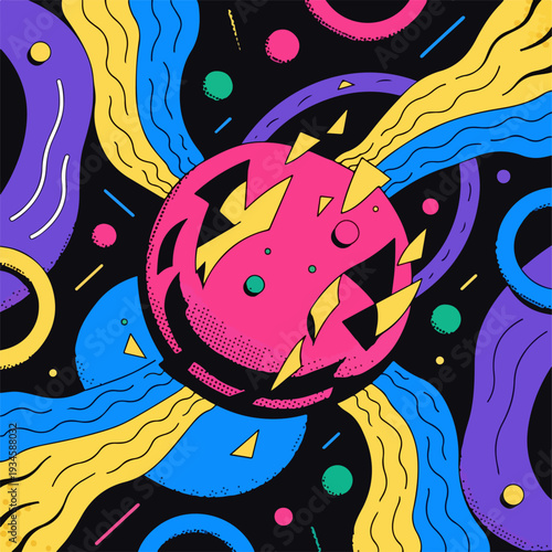 Pop Art Quantum Computing Illustration