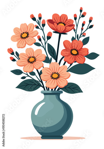 vaso di fiori misti vettoriale	
