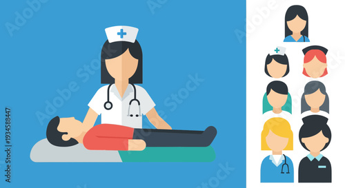 Nurse Providing First Aid to Patient.