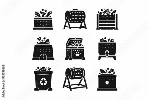 Various compost bins and containers for effective waste management
