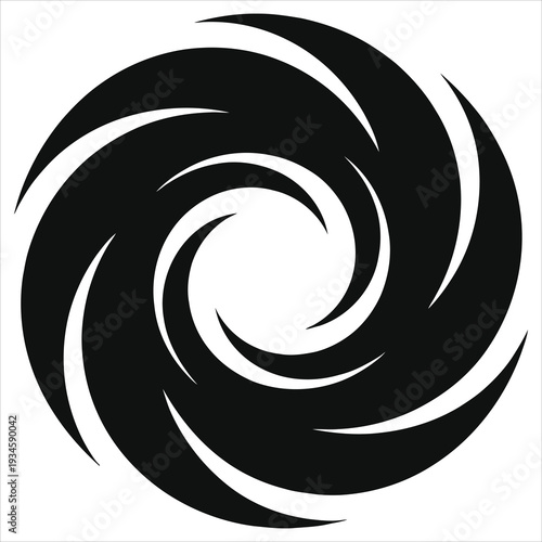 Poltergeist Energy Shape Vector: Horror Vortex Spiral Portal for Paranormal and Supernatural Concepts, Dark Void Silhouette, Occult Spirit Energy, Abstract Mystery Gate, Halloween Design Element Icon