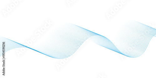 Abstract glowing wave lines on dark blue background. Dynamic wave pattern. Modern flowing wavy lines. Futuristic technology concept. vektor