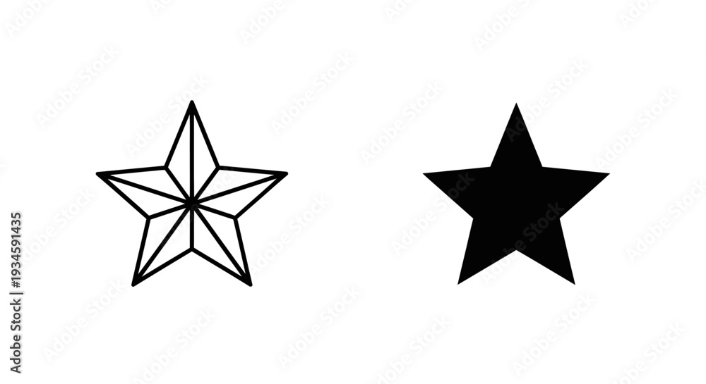 Fototapeta premium A simple graphic design featuring two star shapes on a white background