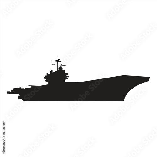 Modern aircraft carrier silhouette for naval and military designs