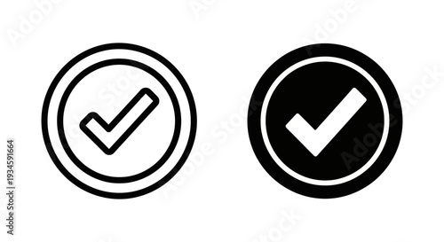 Two checkmark icons in black and white on a clean background