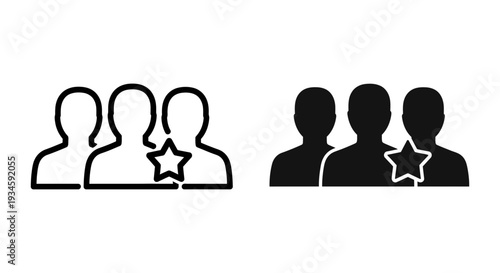 A graphic illustration of people icons with a star symbol representing leadership or excellence