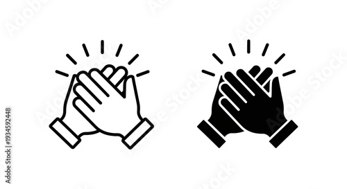 A graphic illustration of two hands clasping together in a symbol of partnership and agreement