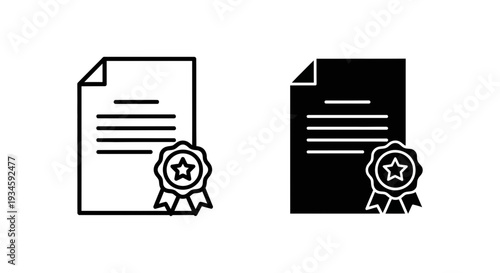 Two certificates with ribbons and stars on a white background