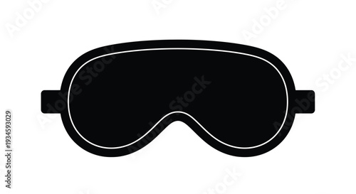Black sleep mask isolated on a white background simple graphic design