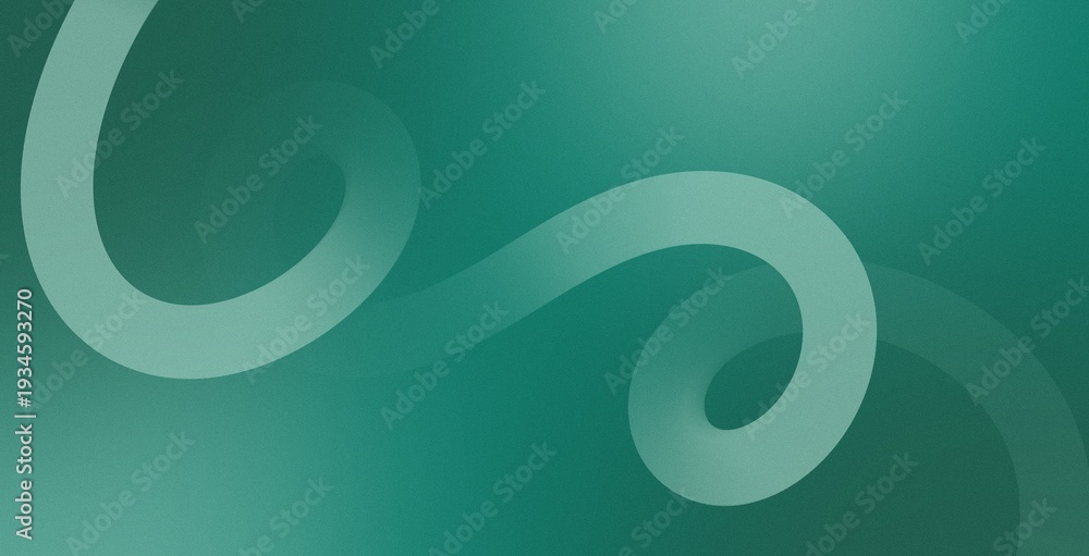 Fototapeta premium Teal green abstract 3D swirly holographic wave path futuristic background illustration