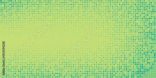 Bright green and turquoise pop art retro background with halftone in comic style, vector illustration eps10