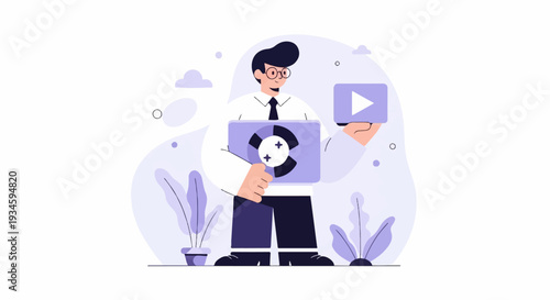 Person holding laptop with target, and playing video