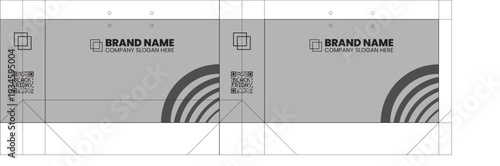 Business Card Template Vector with QR Code and Brand Name Placeholder