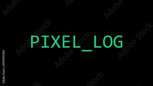 Green pixelated text 