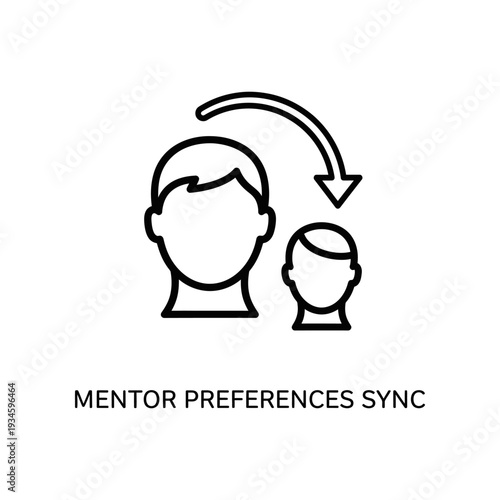 Mentor and Mentee Syncing Preferences Simple Line Icon
