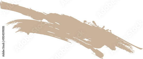Brown paint brush stroke on white background