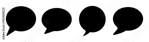 Chat bubbles in a row, empty speech bubbles vector illustration, flat design