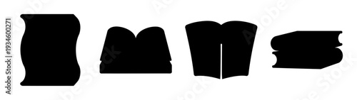 Black lettering elements vector illustration, flat design grammar symbols