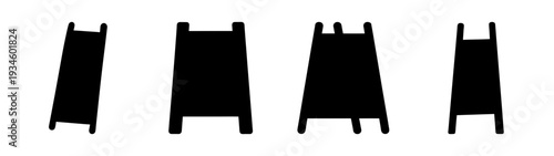 Four black ladder icons in different positions vector illustration