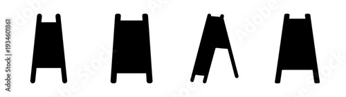 Ladder icons set, ambition and aspiration symbols, flat design vector illustration