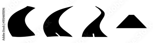 Road journey commitment icons set vector illustration flat design